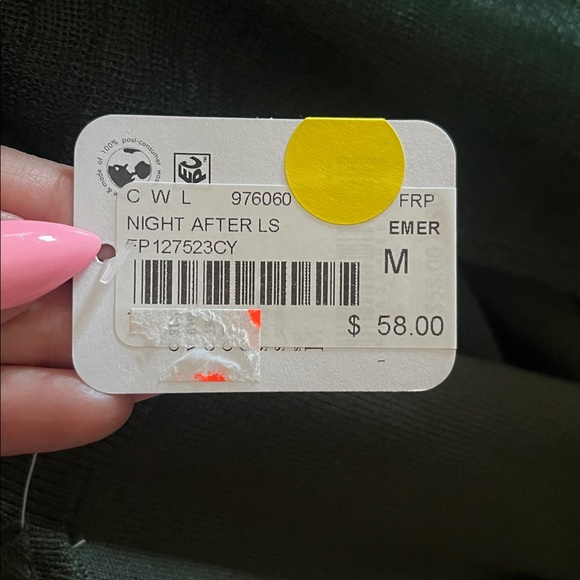 NWT FREE PEOPLE NIGHT AFTER LONG SLEEVE - Picture 5 of 6